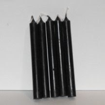 BLACK SPELL chime candles. For banishing, removing, hex breaking, dark moon spell work.