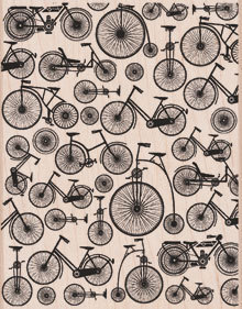 Bicycle Background - Wood Mounted Rubber Stamp