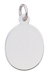 Oval Disc Charm Silver