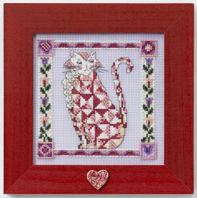 Scarlet Quilted Cat - Cross Stitch Kit by Jim Shore