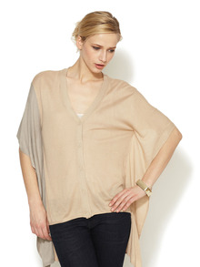 Gold Hawk  Silk High Low Square Cardigan