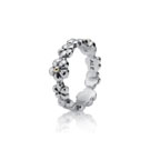 Серебряное кольцо 925, золото 585 "Pandora"