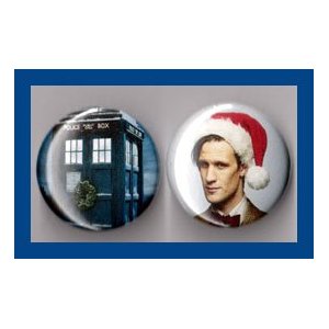 Doctor Who Christmas Set of 2 - 1 Inch Buttons