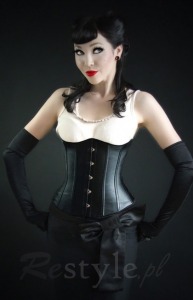 Eco-leather underbust corset