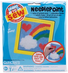 Colorbok Rainbow Learn To Sew Needlepoint Kit