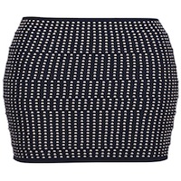 silver-tone beaded black skirt