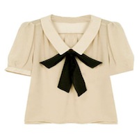 feminine bowknot cream blouse