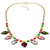 colorful diamante pendant necklace