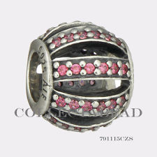 Authentic Pandora Sterling Silver Salmon Leading Lady CZ Bead