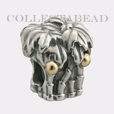 Authentic Pandora Silver & 14k Gold Palm Coconut Bead