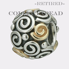 Authentic Pandora Silver & 14k Gold Rose Bouquet Bead