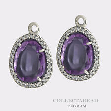 Authentic Pandora Sterling Silver Glamorous Legacy Amethyst & CZ Earrings