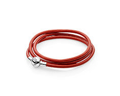 браслет Smooth Leather, Red от Pandora