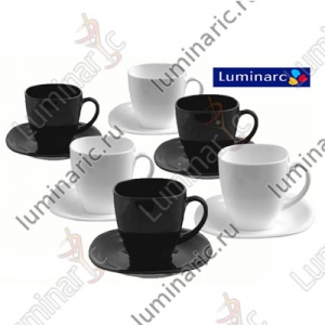 Чайный сервиз CARINE MIX 220 мл. черно-белый