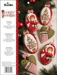 Felt Christmas Ornament Kit Holly Days, Applique Bucilla