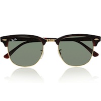 ray-ban clubmaster half-frame acetate sunglasses