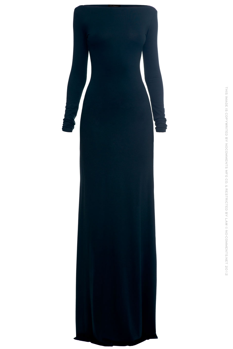 Черное длинное прямое платье