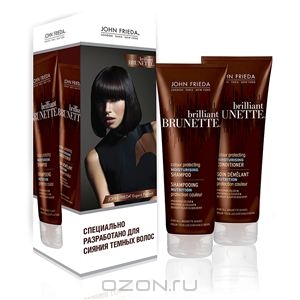 John Frieda "Сияющий Брюнет" дуо Увлажняющий шампунь 250 мл + Увлажняющий кондиционер