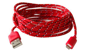 iPhone 5 Lightning Cable USB Charger Sync Cord 10 Feet (Red Fabric Braided)