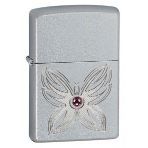 BATTERFLY (БАБОЧКА) SWAROVSKY 24466 SATIN CHROME ЗАЖИГАЛКА ZIPPO