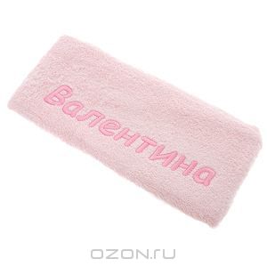 Подарочное махровое полотенце "Валентина", цвет: розовый, 50 см х 90 см
