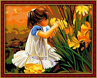 Картина по номерам "Девочка в цветах".
