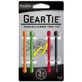 Nite Ize GT3-4PK-A1 Gear Tie Reusable 3-Inch Rubber Twist Tie, Assorted Colors