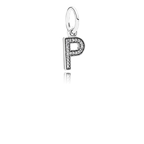 PANDORA Серебряная подвеска в форме буквы P с кубическим цирконием