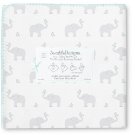 SwaddleDesigns Elephant and Chickies Ultimate Receiving Blanket, Sunwashed Aqua