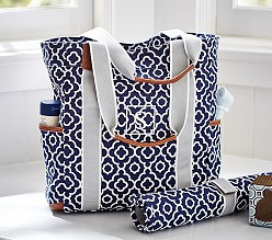 Navy Geo Harper Tote