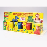 Пальчиковые краски на водной основе - три цвета (красный, синий, желтый)