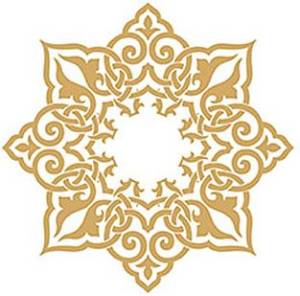 Трансфер декоративный 25х17см, цвет золото Ажурный восьмиугольник