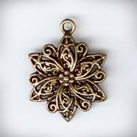 Металлическая подвеска Цветок с завитками