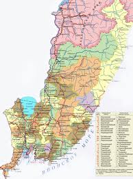 Карта Приморского края с дорогами и достопремечательностями