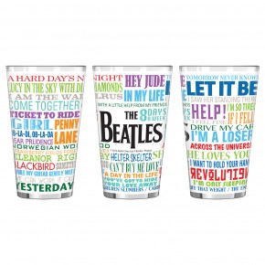 BEATLES GREATEST HITS SUBLIMATED PINT