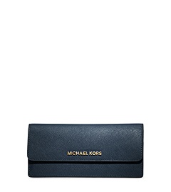 MICHAEL  KORS  Jet Set Travel Slim Saffiano Leather Wallet