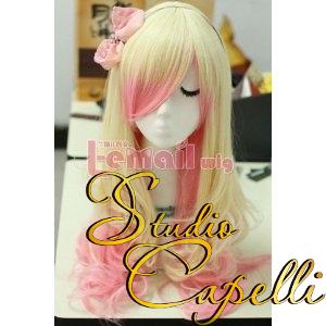 Парик Косплей розовый низ/белый верх