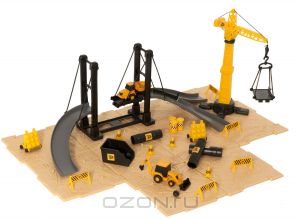 Игровой набор строительных площадок "JCB", 69 элементов