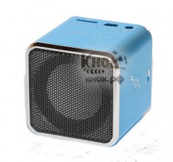 Портативная колонка с флешкой Music Angel JH-MD07U голубая (MP3 плеер, FM радио)