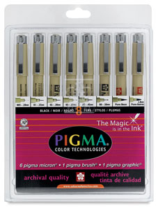 Sakura Pigma Micron Pen (Set of 8, Various Sizes)