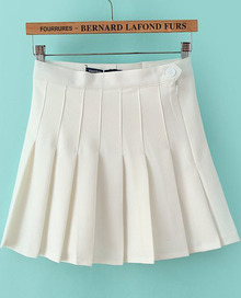 White High Waist Pleated Skirt