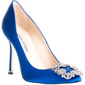 Туфли Manolo Blanik Something Blue Satin Pumps