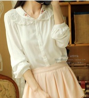 flower lace collar blouse