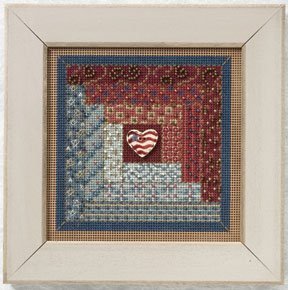 Log Cabin Quilt - Beaded Cross Stitch Kit  Mill Hill