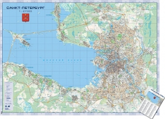 Большая настенная карта СПб с Кронштадтом