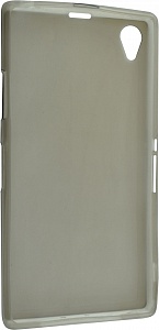 Тонкий силиконовый чехол UltraSlim для Sony Xperia Z1 C6903/L39h прозрачный серый глянцевый 0,5мм