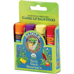 Badger Classic Lip Balm 4-Pack - Green Box