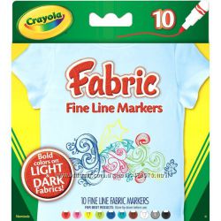 Маркеры Crayola для рисования на ткани Fine Line Fabric Markers