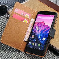 Чехол для LG Google Nexus 5 под кожу, с отделениями под карточки