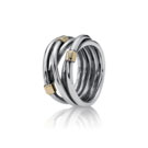 Серебряное кольцо 925, золото 585